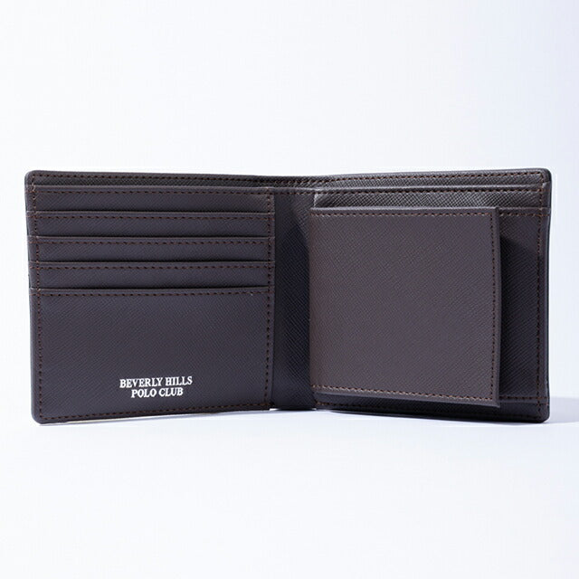 ビバリーヒルズポロクラブ 財布 メンズ ブランド 二つ折り財布 革 レザーウォレット 小銭入れあり グリーン ダークブラウン BHG-M1002-GRNDBR