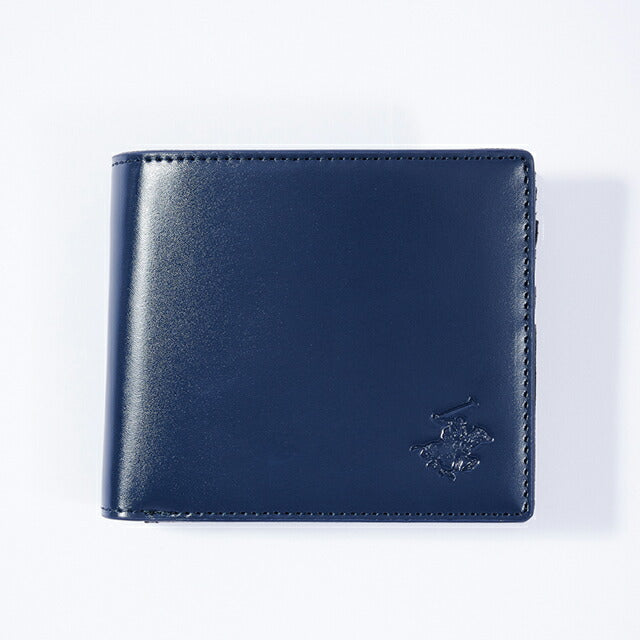 ビバリーヒルズポロクラブ 財布 メンズ ブランド 二つ折り財布 革 レザーウォレット 小銭入れあり ネイビー ブラック BHG-M1002-NVBK