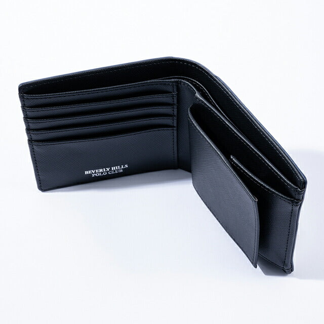 ビバリーヒルズポロクラブ 財布 メンズ ブランド 二つ折り財布 革 レザーウォレット 小銭入れあり ネイビー ブラック BHG-M1002-NVBK
