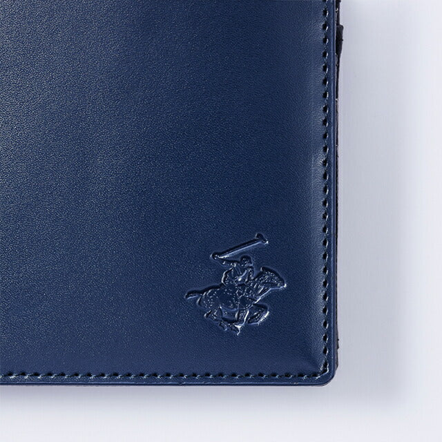 ビバリーヒルズポロクラブ 財布 メンズ ブランド 二つ折り財布 革 レザーウォレット 小銭入れあり ネイビー ブラック BHG-M1002-NVBK