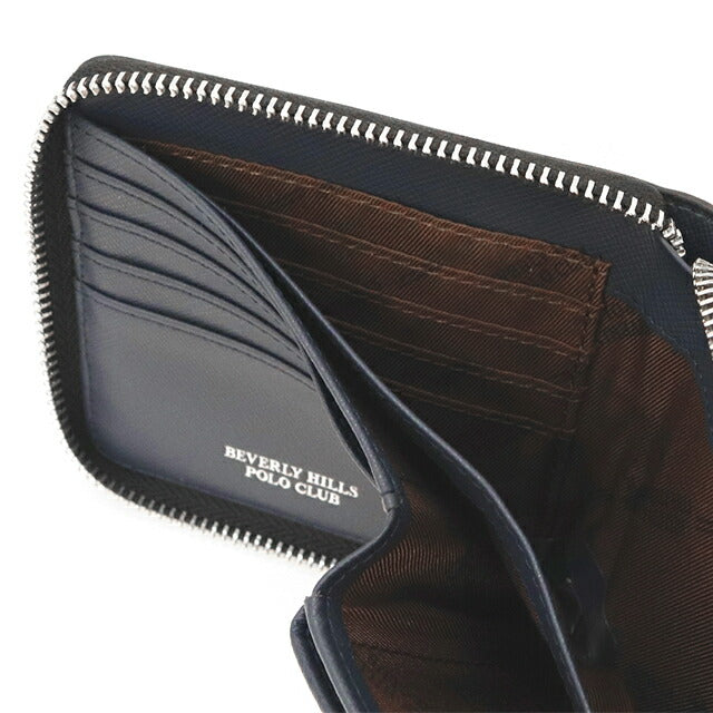 ビバリーヒルズポロクラブ 財布 メンズ ブランド 二つ折り財布 革 レザーウォレット 小銭入れあり ブラック ネイビー BHG-M1004-BKNV