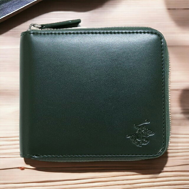 ビバリーヒルズポロクラブ 財布 メンズ ブランド 二つ折り財布 革 レザーウォレット 小銭入れあり グリーン ダークブラウン BHG-M1004-GRNDBR