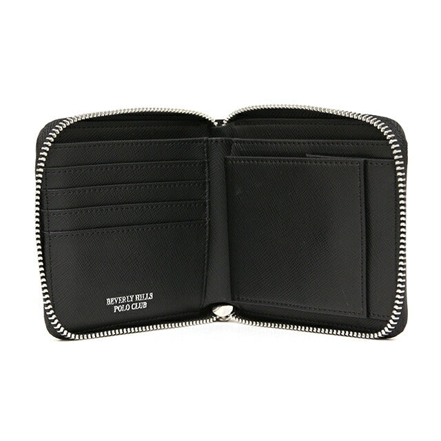 ビバリーヒルズポロクラブ 財布 メンズ ブランド 二つ折り財布 革 レザーウォレット 小銭入れあり ブラック BHG-M2004-BK