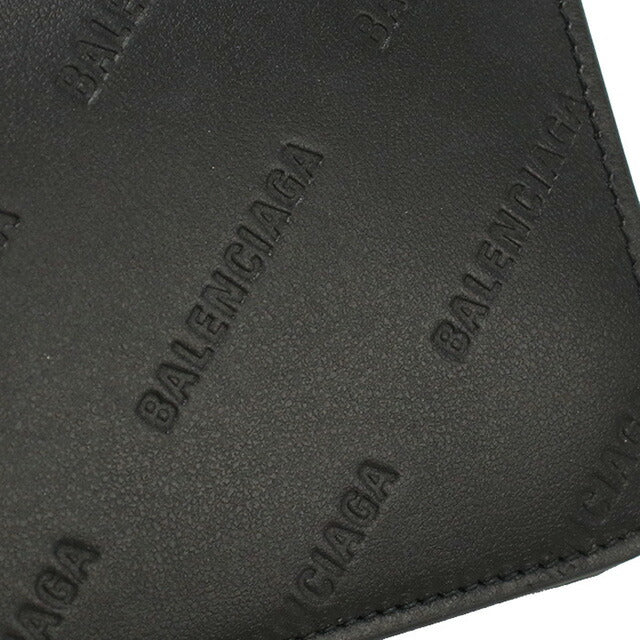 バレンシアガ 二折財布小銭入付き レディース ブランド BALENCIAGA レザー イタリア 594216 ブラック 財布 BLC594216021