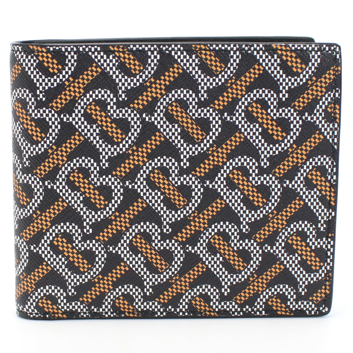 バーバリー 二折財布 メンズ ブランド コットン モルドバ 8059339 BLACK-ORANGE ブラック マルチカラー 財布 BUR8059339011