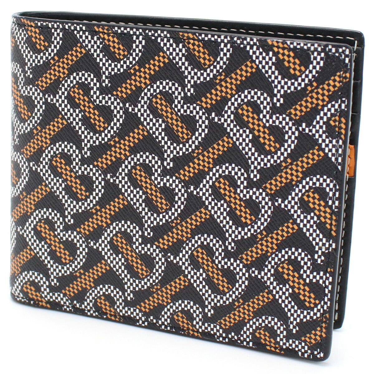 バーバリー 二折財布 メンズ ブランド コットン モルドバ 8059339 BLACK-ORANGE ブラック マルチカラー 財布 BUR8059339011