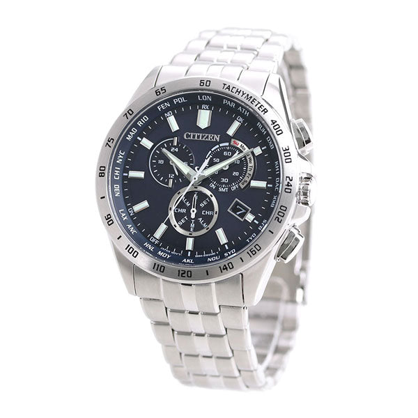 シチズン エコドライブ ソーラー電波 クロノグラフ メンズ 腕時計 ブランド CB5870-91L CITIZEN ネイビー CB5870-91L