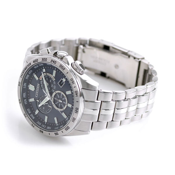 シチズン エコドライブ ソーラー電波 クロノグラフ メンズ 腕時計 ブランド CB5870-91L CITIZEN ネイビー CB5870-91L