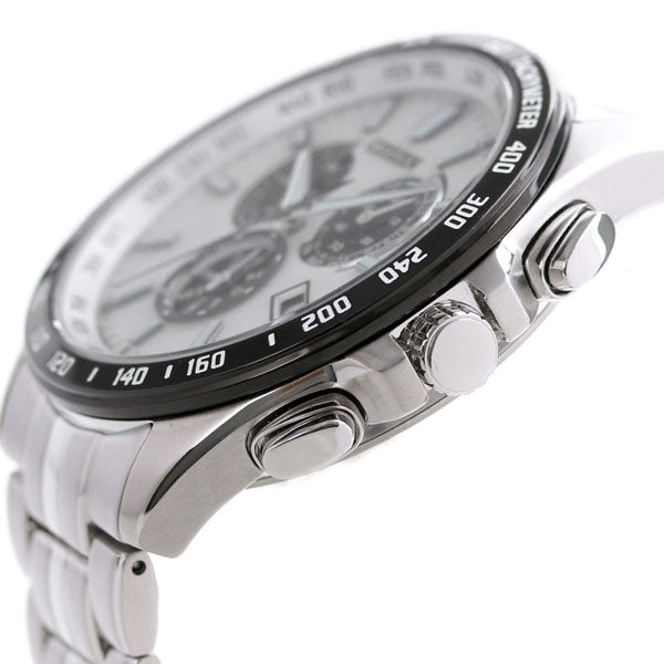 シチズン エコドライブ ソーラー電波 クロノグラフ メンズ 腕時計 ブランド CB5874-90A CITIZEN ホワイト CB5874-90A