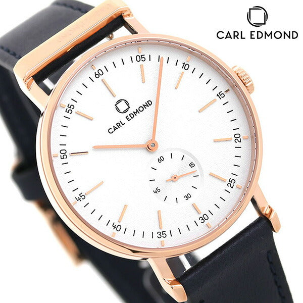 カールエドモンド メンズ レディース 腕時計 ブランド 北欧 シンプル CER3611-BLR18 リョーリット 36mm ホワイト ブルー CER3611-BLR18