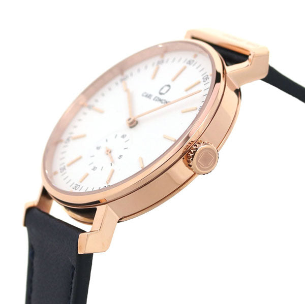 カールエドモンド メンズ レディース 腕時計 ブランド 北欧 シンプル CER3611-BLR18 リョーリット 36mm ホワイト ブルー CER3611-BLR18
