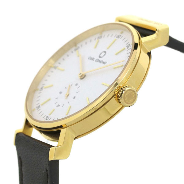 カールエドモンド メンズ レディース 腕時計 ブランド 北欧 シンプル CER3621-DBY18 リョーリット 36mm ホワイト ダークブラウン CER3621-DBY18