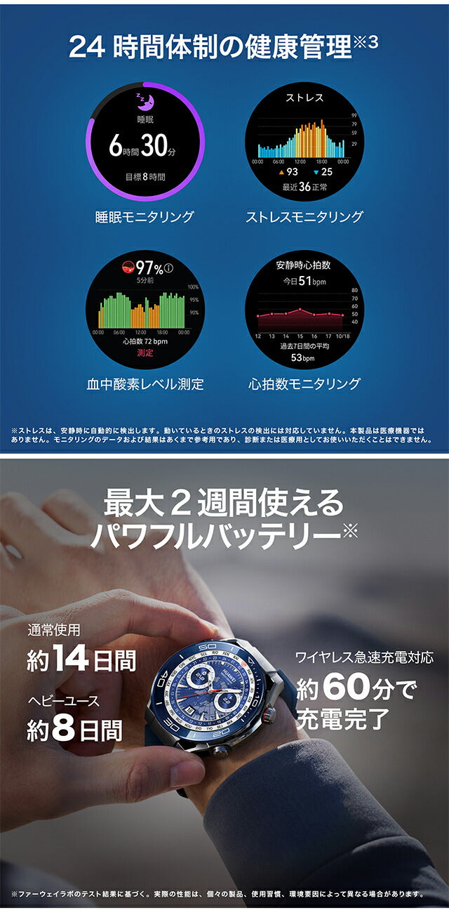 ファーウェイ WATCH Ultimate 充電式クォーツ スマートウォッチ ブランド メンズ レディース Bluetooth HUAWEI CLBB19BLU CLBB19BLU