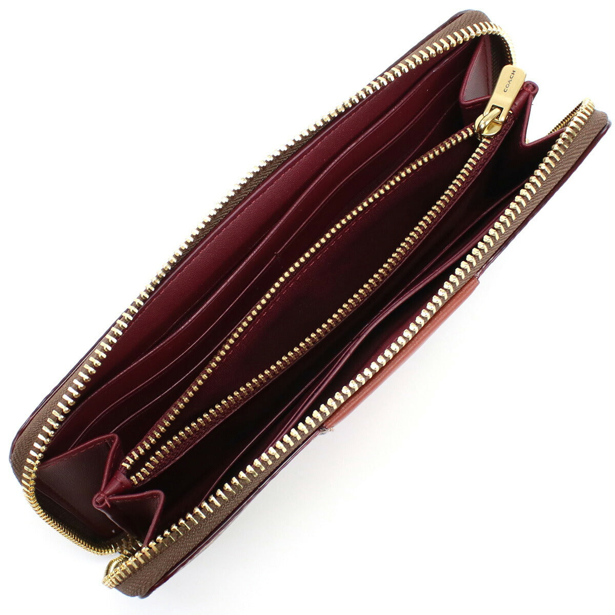 コーチ 長財布ラウンドファスナー レディース PVC レザー インド 73739 ブラウン系 財布 COB73739011