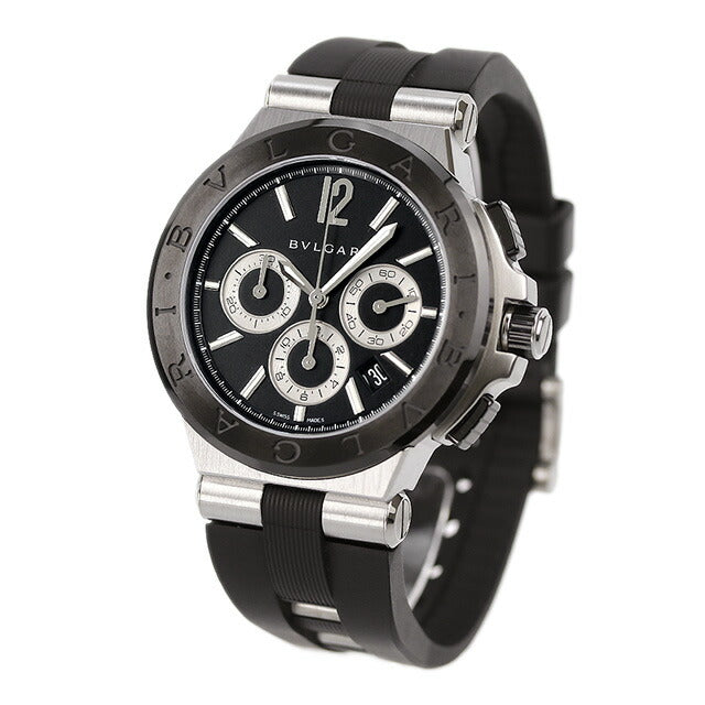 ブルガリ 時計 ディアゴノ 42mm クロノグラフ DG42BSCVDCH 腕時計 ブランド ブラック メンズ DG42BSCVDCH
