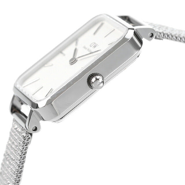 ダニエルウェリントン QUADRO PRESSED STERLING クオーツ 腕時計 レディース DANIEL WELLINGTON DW00100438 アナログ オフホワイト 白 DW00600438