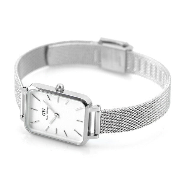 ダニエルウェリントン QUADRO PRESSED STERLING クオーツ 腕時計 レディース DANIEL WELLINGTON DW00100438 アナログ オフホワイト 白 DW00600438