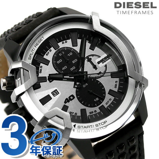 ディーゼル 時計 グリフェド 48mm クロノグラフ クオーツ メンズ 腕時計 ブランド DZ4571 シルバー ブラック DZ4571