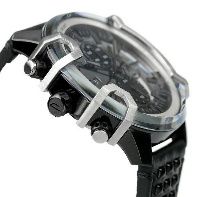 ディーゼル 時計 グリフェド 48mm クロノグラフ クオーツ メンズ 腕時計 ブランド DZ4571 シルバー ブラック DZ4571