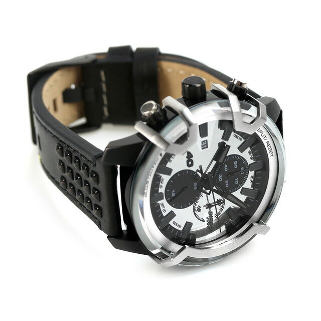 ディーゼル 時計 グリフェド 48mm クロノグラフ クオーツ メンズ 腕時計 ブランド DZ4571 シルバー ブラック DZ4571