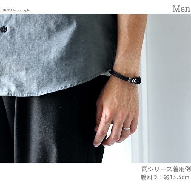 エンポリオ アルマーニ ブレスレット EMPORIO ARMANI レザー EGS2212040 ブラック シルバー アクセサリー EGS2212040