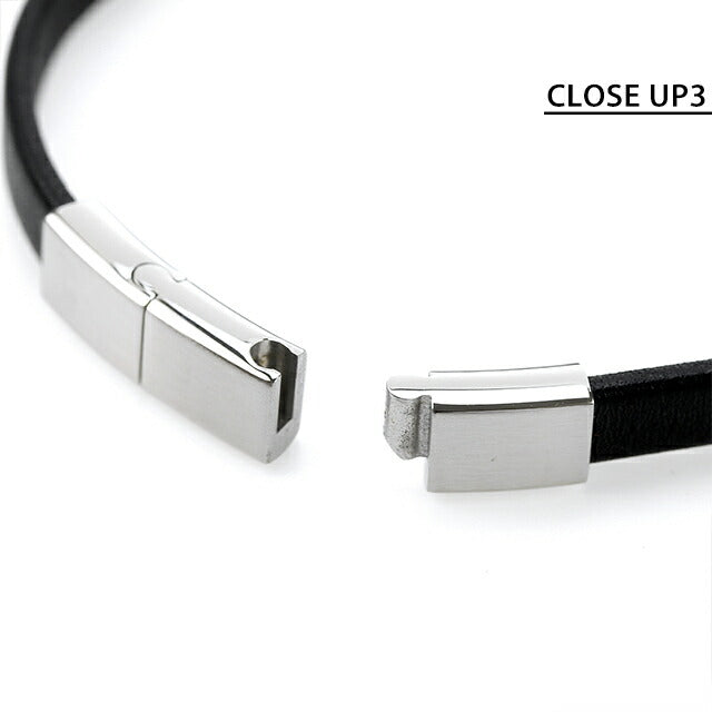 エンポリオ アルマーニ ブレスレット メンズ ブランド EMPORIO ARMANI レザー ステンレス EGS2411040 ブラック シルバー アクセサリー EGS2411040