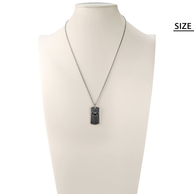 エンポリオ アルマーニ ネックレス EMPORIO ARMANI ペンダント ステンレススチール ドッグタグ メンズ EGS2724040 ブラック シルバー アクセサリー EGS2724040