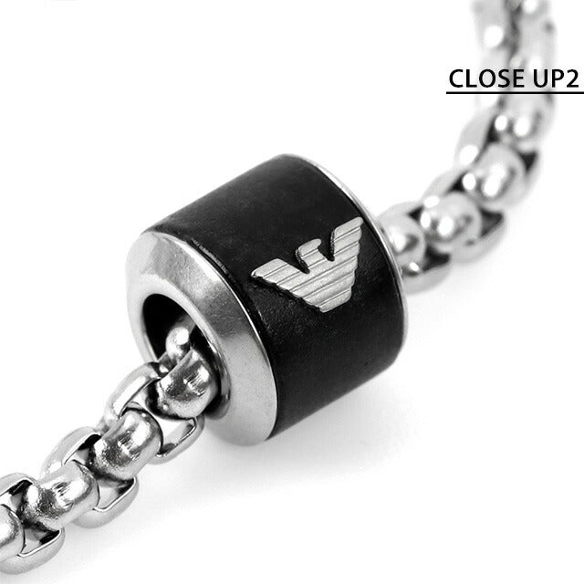 エンポリオ アルマーニ ネックレス EMPORIO ARMANI ペンダント ステンレススチール メンズ EGS2910040 ブラック シルバー アクセサリー EGS2910040