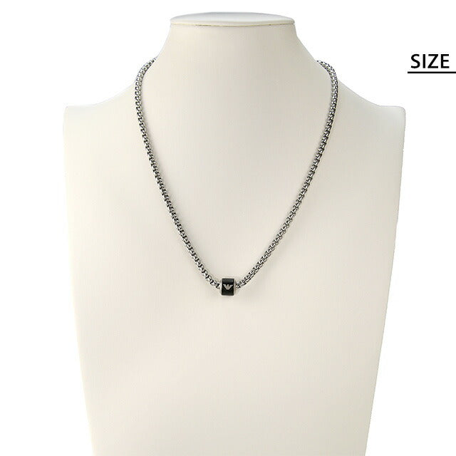 エンポリオ アルマーニ ネックレス EMPORIO ARMANI ペンダント ステンレススチール メンズ EGS2910040 ブラック シルバー アクセサリー EGS2910040