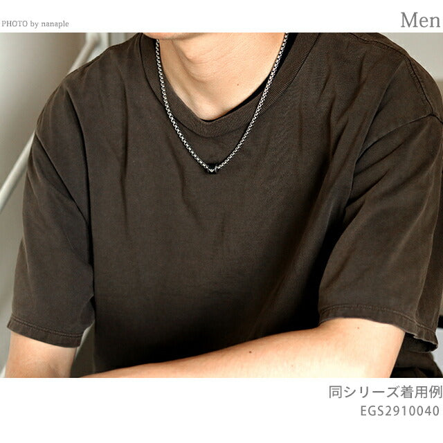 エンポリオ アルマーニ ネックレス EMPORIO ARMANI ペンダント ステンレススチール メンズ EGS2910040 ブラック シルバー アクセサリー EGS2910040