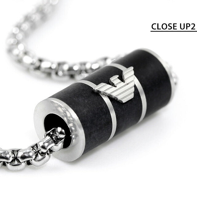 エンポリオ アルマーニ ネックレス EMPORIO ARMANI ペンダント メンズ EGS2919040 ブラック シルバー アクセサリー EGS2919040