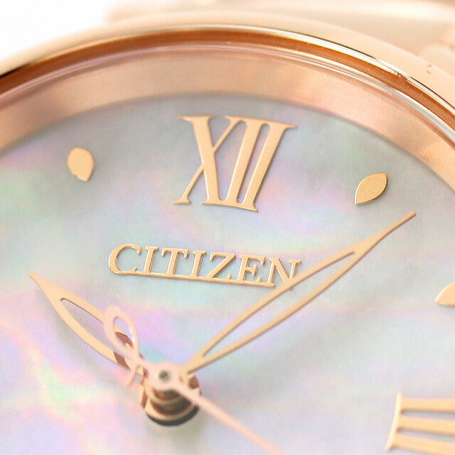 シチズン エル ラウンドコレクション 光発電エコドライブ 腕時計 ブランド レディース ソーラー CITIZEN EM0928-84D アナログ 白蝶貝 ピンクゴールド EM0928-84D