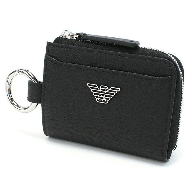 エンポリオ・アルマーニ キーリング付小銭入れ メンズ ブランド EMPORIO ARMANI Y4R500 BLACK ブラック 財布 EMAY4R500011