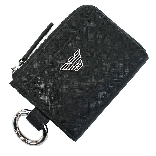 エンポリオ・アルマーニ キーリング付小銭入れ メンズ ブランド EMPORIO ARMANI Y4R500 BLACK ブラック 財布 EMAY4R500011