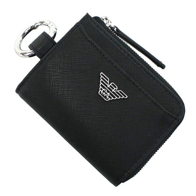 エンポリオ・アルマーニ キーリング付小銭入れ メンズ ブランド EMPORIO ARMANI Y4R500 BLACK ブラック 財布 EMAY4R500011