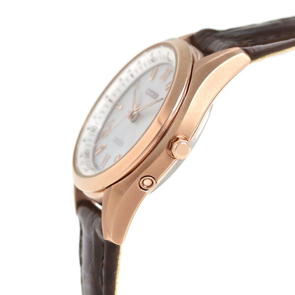 シチズン エクシード エコドライブ ソーラー電波 革ベルト ES9372-08W CITIZEN レディース 腕時計 ブランド ES9372-08W