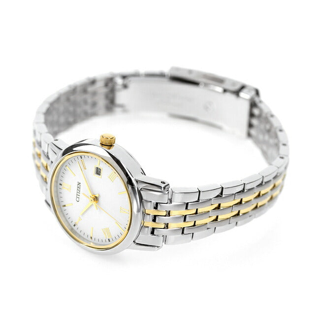 シチズン コレクション エコドライブ 腕時計 ブランド レディース ソーラー CITIZEN EW1584-59C アナログ ホワイト ゴールド 白 日本製 EW1584-59C