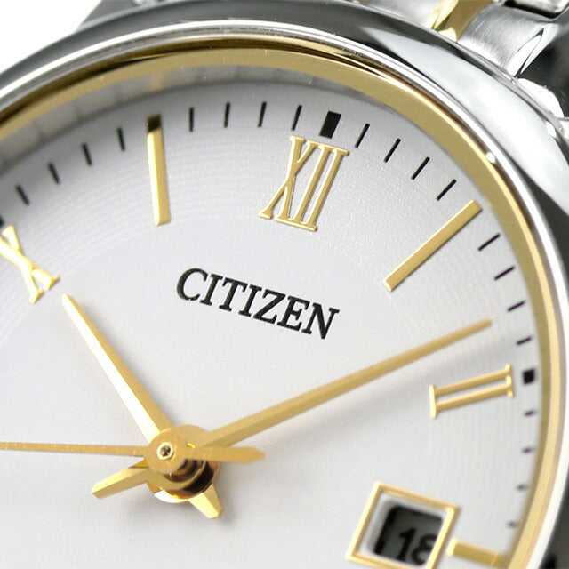 シチズン コレクション エコドライブ 腕時計 ブランド レディース ソーラー CITIZEN EW1584-59C アナログ ホワイト ゴールド 白 日本製 EW1584-59C