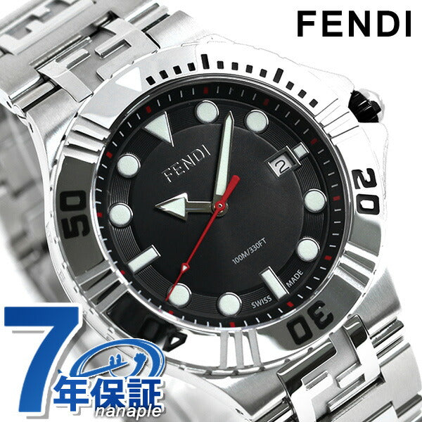 フェンディ 時計 ノーティコ 46mm スイス製 メンズ 腕時計 ブランド F108100101 ブラック F108100101