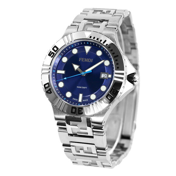 フェンディ 時計 ノーティコ 46mm スイス製 メンズ 腕時計 ブランド F108100301 ブルー F108100301