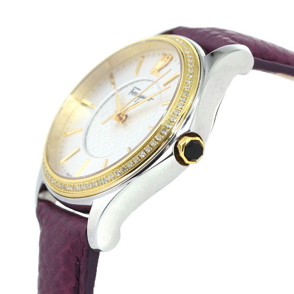 フェラガモ 時計 フェラガモ タイム 34mm レディース 腕時計 ブランド FFV030016 シルバー パープル 革ベルト FFV030016