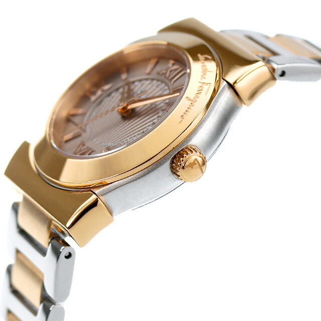 サルヴァトーレフェラガモ ヴェガ 27mm クオーツ レディース 腕時計 FI5040015 Salvatore Ferragamo ブラウン ピンクゴールド 成人祝い プレゼント ギフト FI5040015