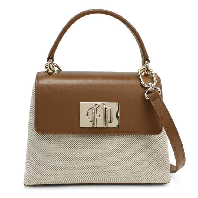 フルラ ハンドバッグ レディース ブランド FURLA FURLA 1927 WB00109 NATURALE+COGNAC ホワイト系 ブラウン系 バッグ FURWB00109061