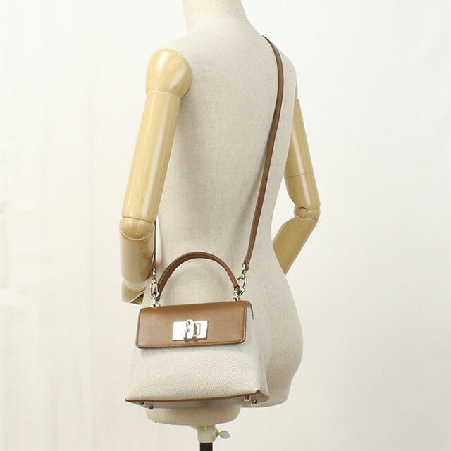 フルラ ハンドバッグ レディース ブランド FURLA FURLA 1927 WB00109 NATURALE+COGNAC ホワイト系 ブラウン系 バッグ FURWB00109061