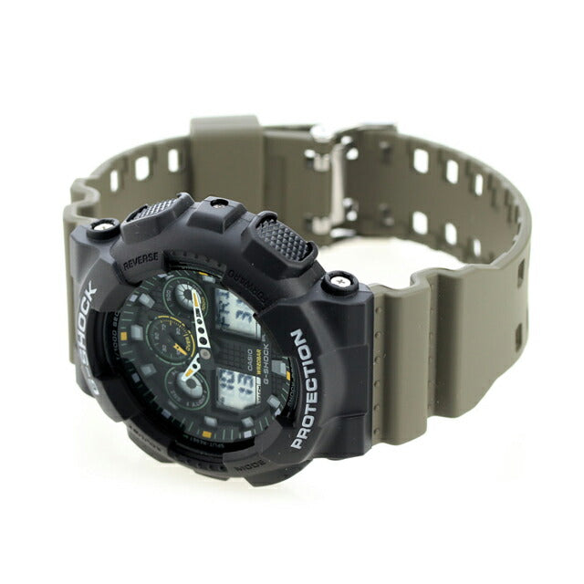 gショック ジーショック G-SHOCK GA-100TU-1A3 アナログデジタル GA-100シリーズ メンズ 腕時計 ブランド カシオ casio アナデジ ブラック カーキ 黒 GA-100TU-1A3DR