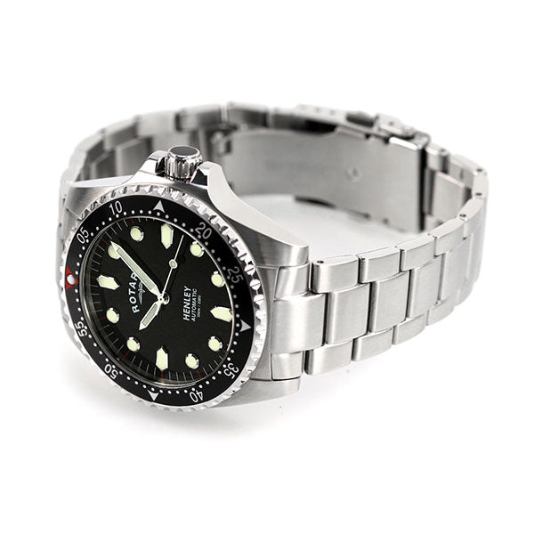 ロータリー 腕時計 ブランド 自動巻き 機械式 メンズ 時計 ヘンリー 41mm GB05136 04 ブラック GB05136-04