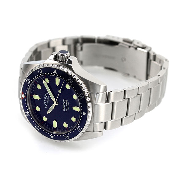ロータリー 腕時計 ブランド 自動巻き 機械式 メンズ 時計 ヘンリー 41mm GB05136 05 ブルー GB05136-05