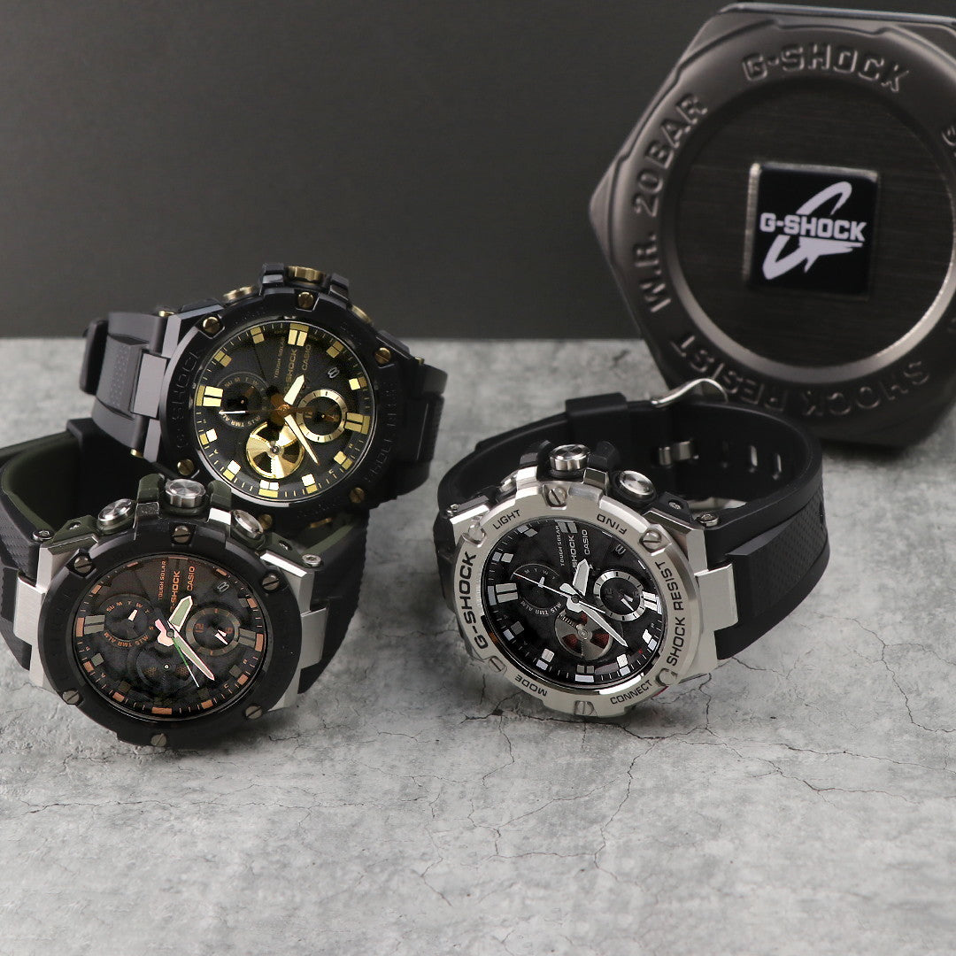 gショック ジーショック G-SHOCK Gスチール クロノグラフ モバイルリンク Bluetooth GST-B100-1AER 腕時計 ブランド カシオ メンズ GST-B100-1AER