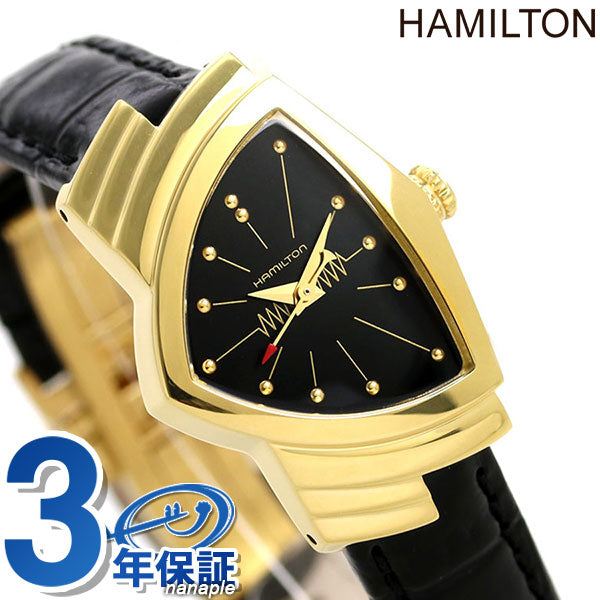 ハミルトン 腕時計 ブランド レディース ベンチュラ 24mm クオーツ H24101731 ブラック 革ベルト 時計 H24101731