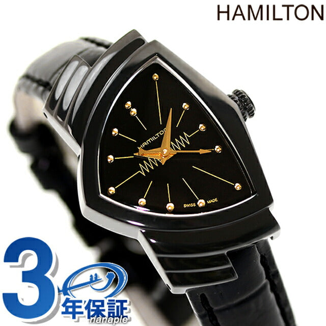 ハミルトン ベンチュラ S 24mm クオーツ 腕時計 ブランド レディース HAMILTON H24201730 アナログ オールブラック 黒 スイス製 H24201730